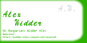 alex widder business card